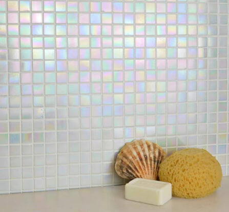 โมเสค TIMELESS TILES รุ่น POP HOLOGRAM 32.7 X 32.7 ซม. สีขาว PEARL WHITE ผิวเงา_3